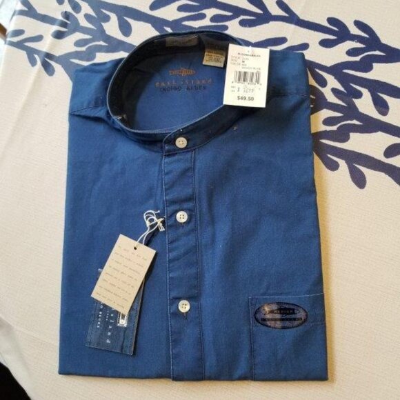 East Island Indian Blue Man's Button Down Shirt - Picture 1 of 3
